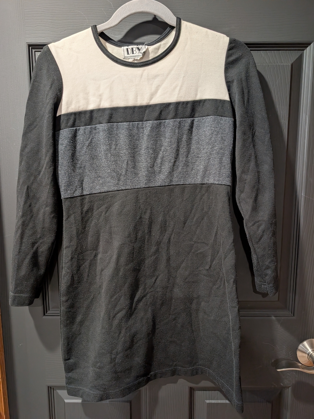 DBY Colorblock Long Sleeve Women's Dress in Black and Cream